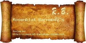 Rosenblat Barnabás névjegykártya